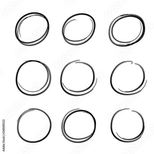 black circles and ovals marker elements