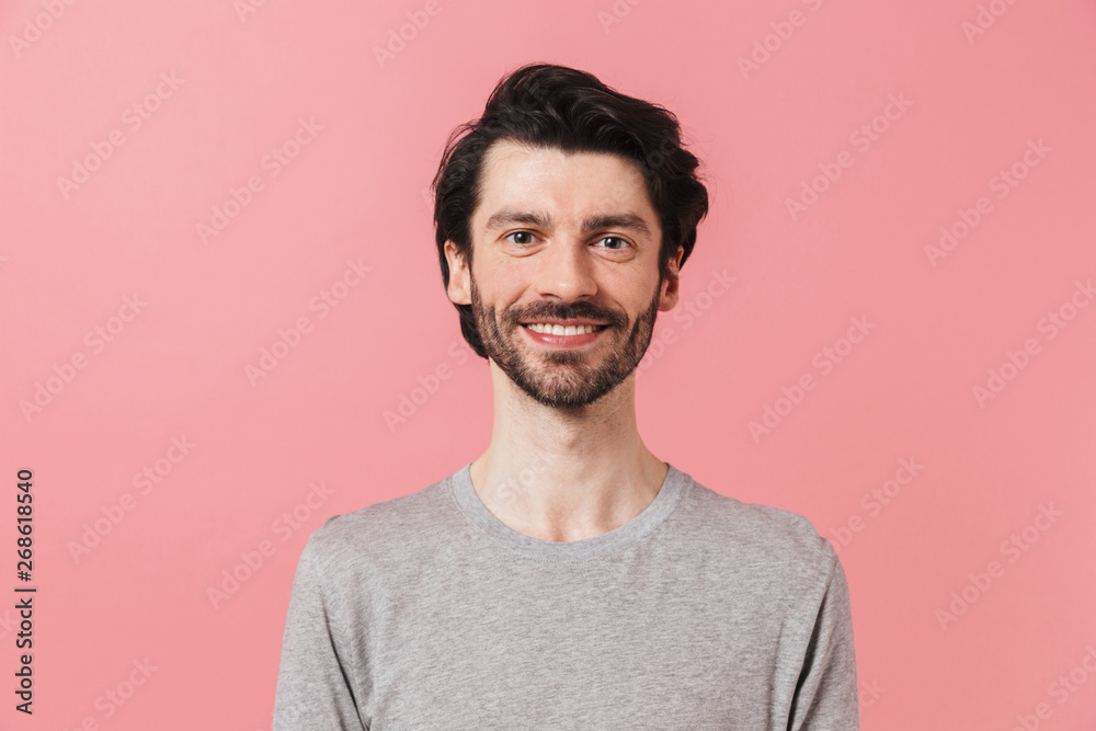 Handsome young bearded brunette man Handsome young bearded brunette man