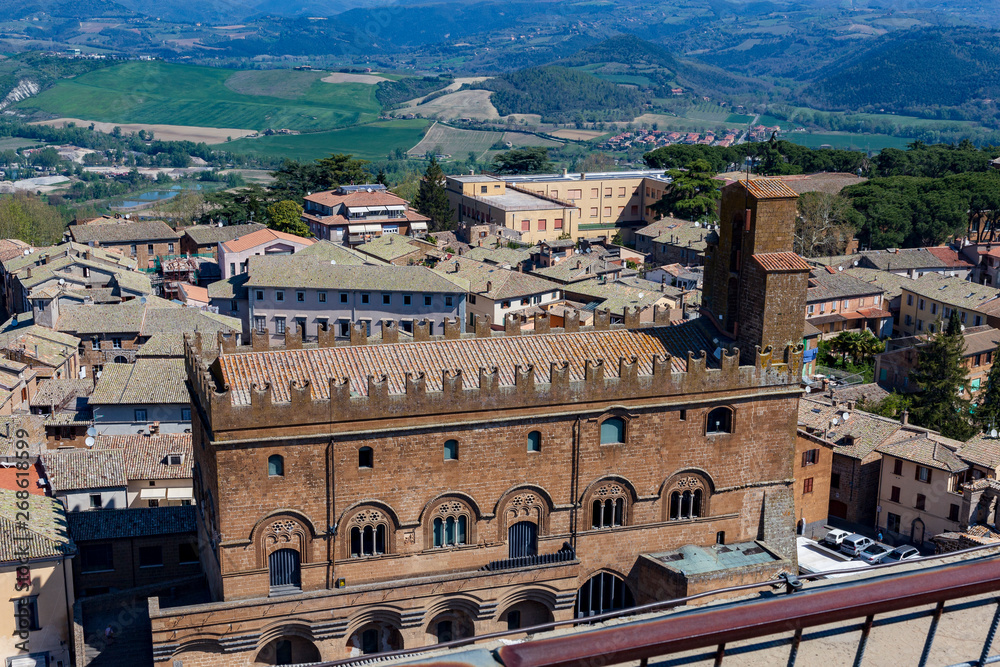 Orvieto, Italy. 04-19-2019. Aerial view of church at  Orvieto. Terni. Italy