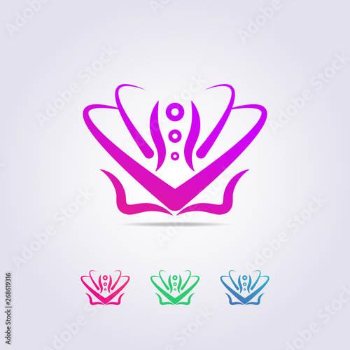spine logo template with abstract ornaments, for your business and brand