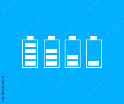 battery icons in blue background