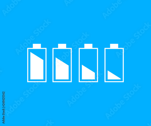 battery icons in blue background