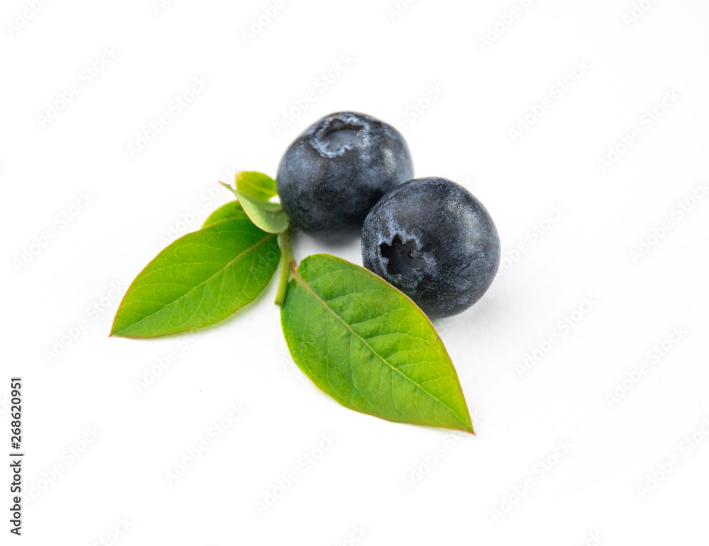 Owoce borówki z liśćmi blueberry Owoce borówki z liśćmi blueberry
