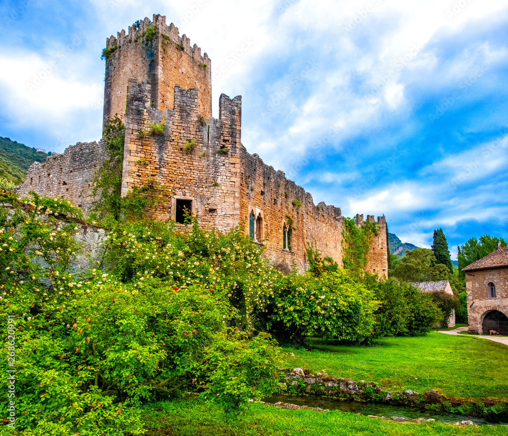 castle of ninfa ruins and garden in Lazio - Latina province - Italy landmark