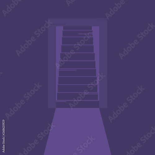 Stairs into dark basement.