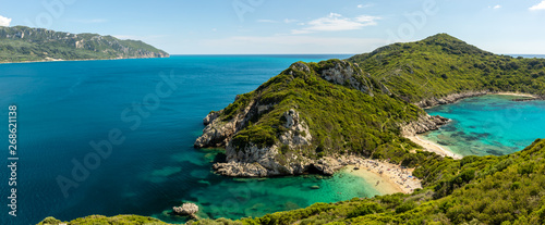 Fototapeta Naklejka Na Ścianę i Meble -  View of picturesque Afionas beach (Porto Timoni), Corfu, Greece