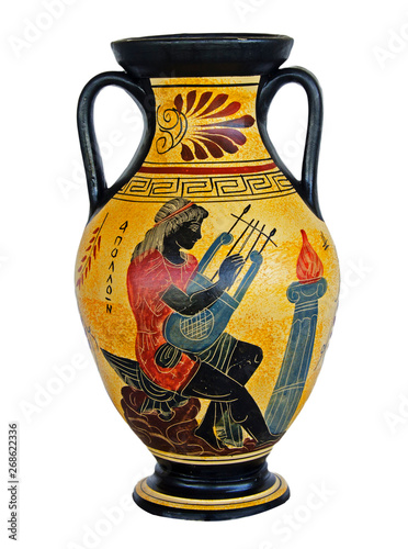 Greek vase isolated on white background