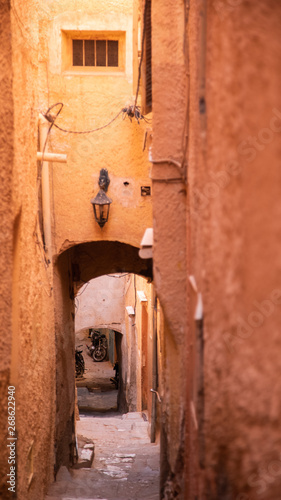 Lanes and shadows in desert old town Ghardaia in Algeria © CHAO