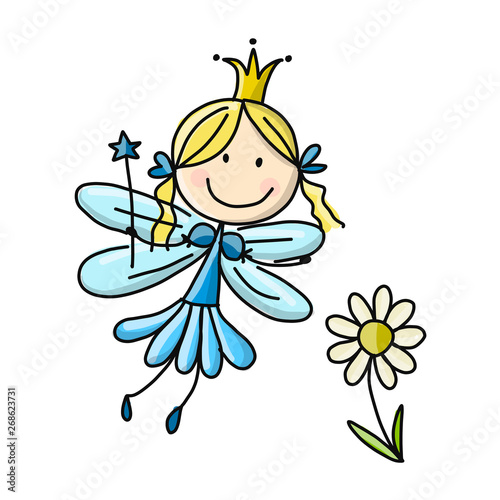 Cute little fairy, sketch for your design