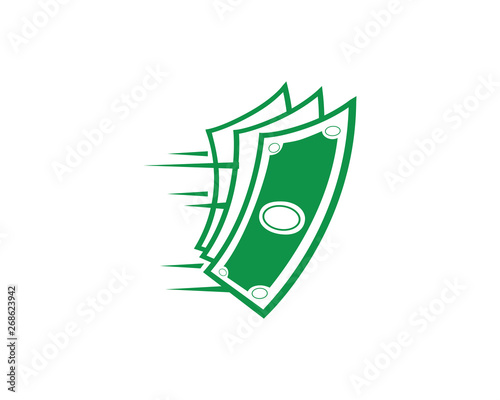 Modern Fast Cash Logo Illustration In Isolated White Background