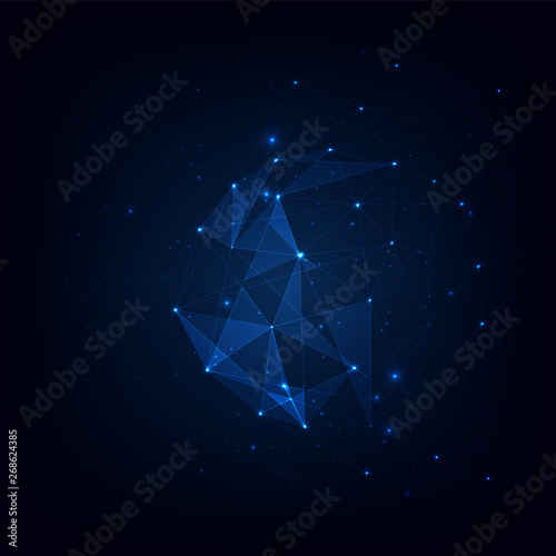 Connected polygons plexus vector background, digital data visualization. vector illustration