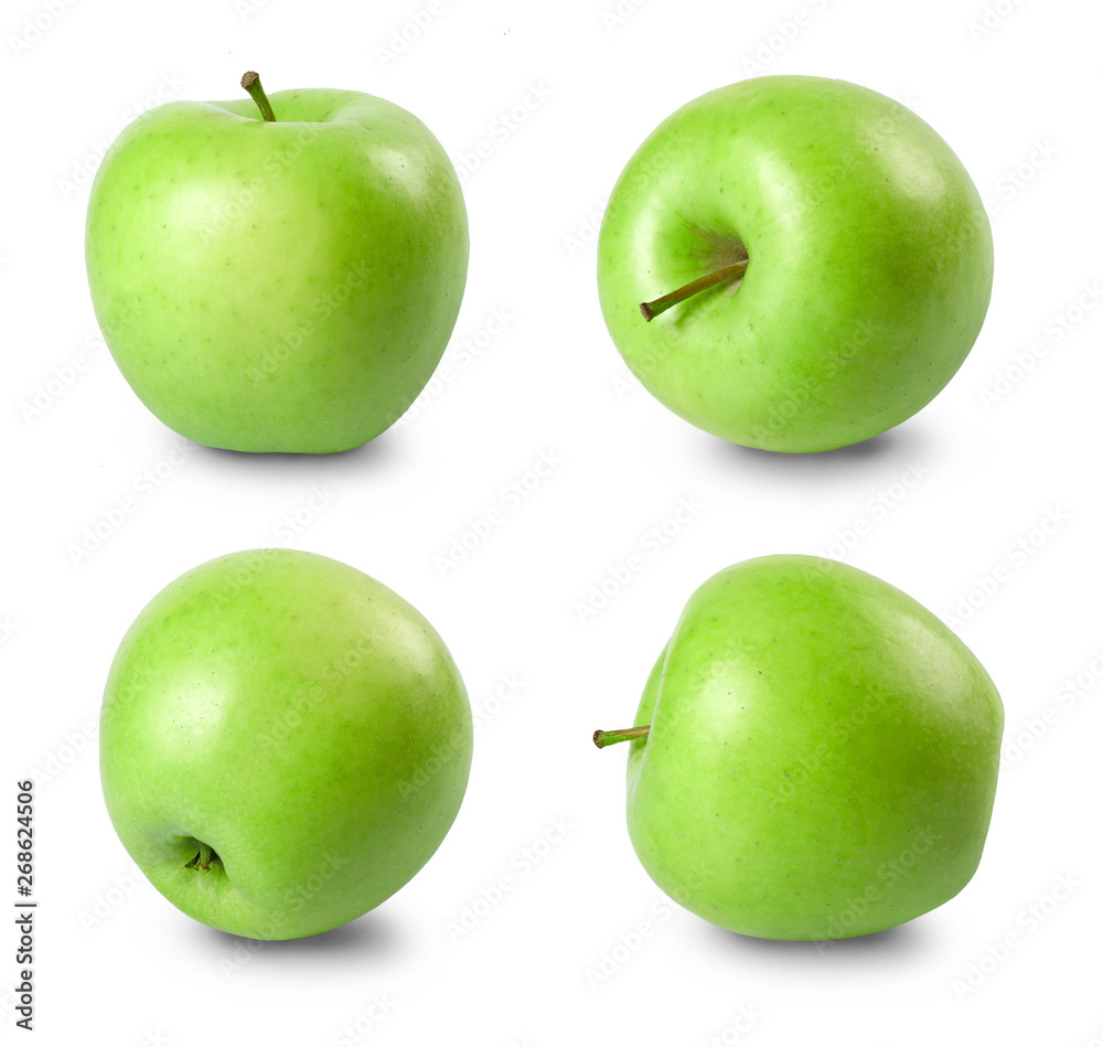 Green apples isolated on white. Full depth of field Green apples isolated on white. Full depth of field
