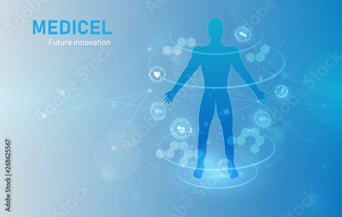 medical health care human body diagnostics template concept background clean design