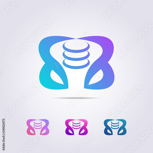 hip bone logo template with abstract form for your business and brand