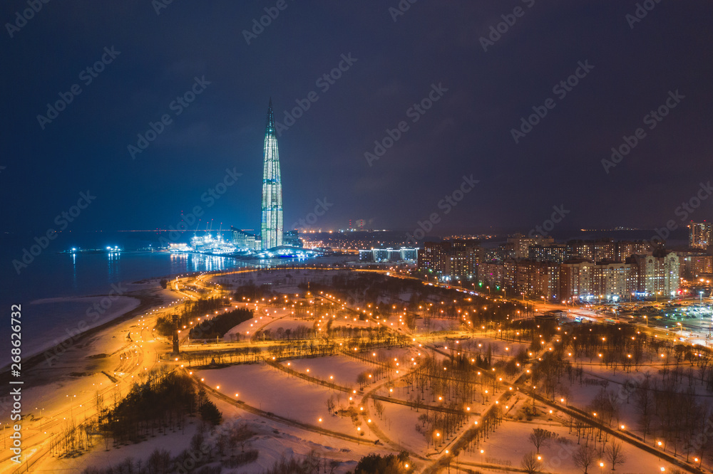 ST. PETERSBURG, RUSSIA - MARCH, 2019:  Skyscraper 