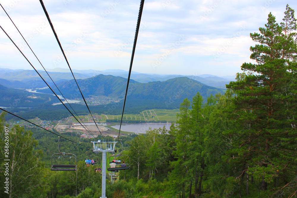 cable car to the manzherok ski resort