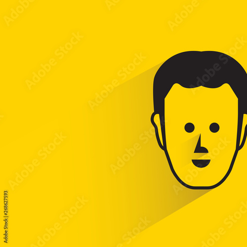 people face with drop shadow in yellow background
