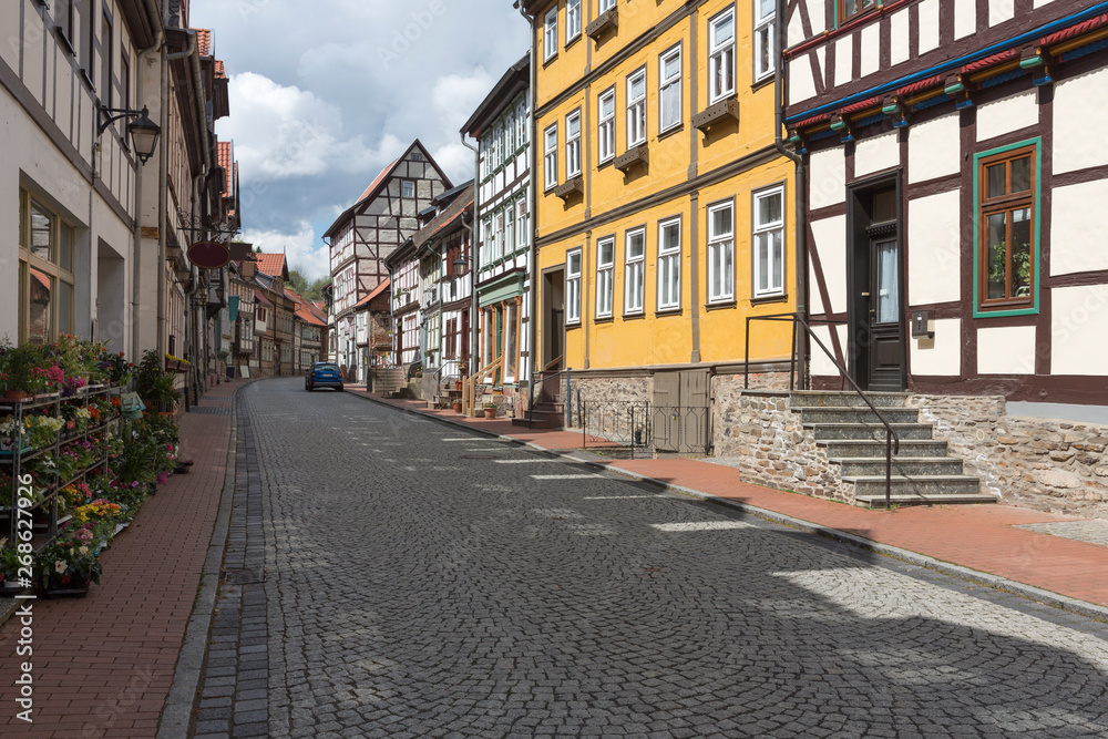 Fototapeta premium Miasto Stolberg w górach Harz w Niemczech