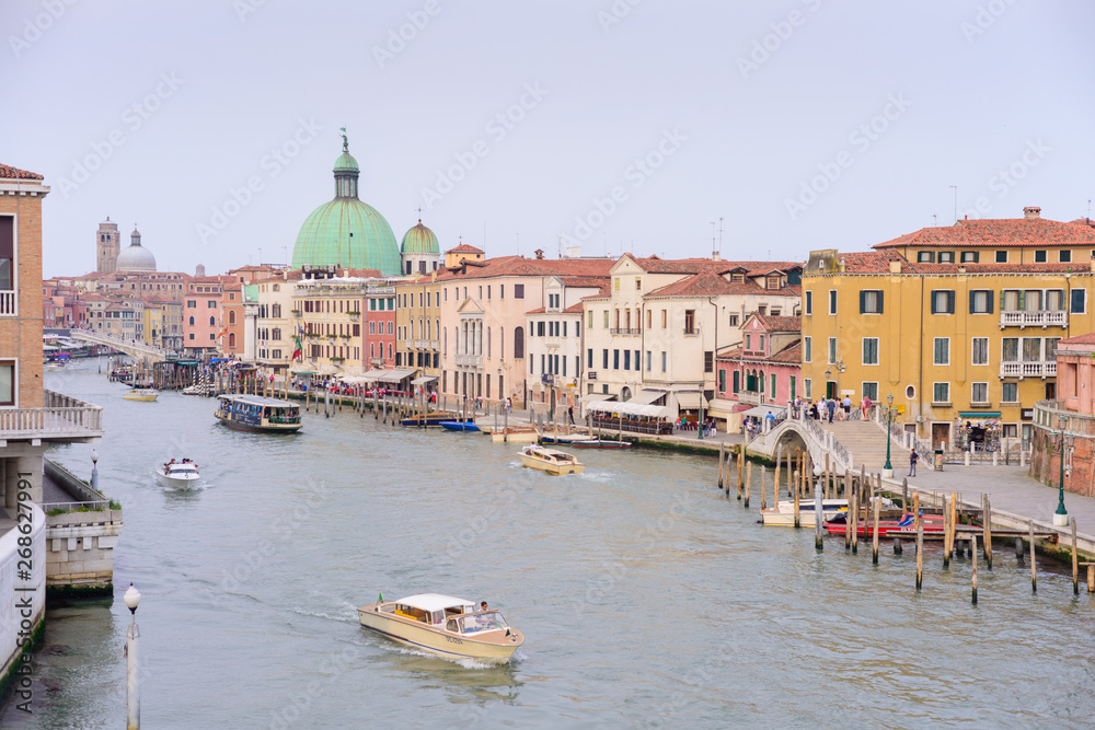 VENICE, ITALY - MAY, 2017: big canal view from the Calatrava bridge, in Venice.