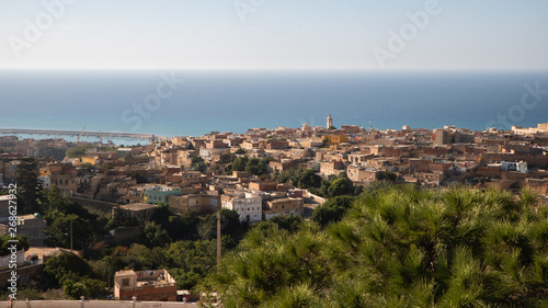 Beautiful skyline panorama view of city Mostaganem, Algeria