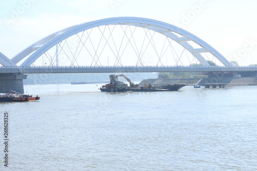 Decommissioning od bridge on Danube river