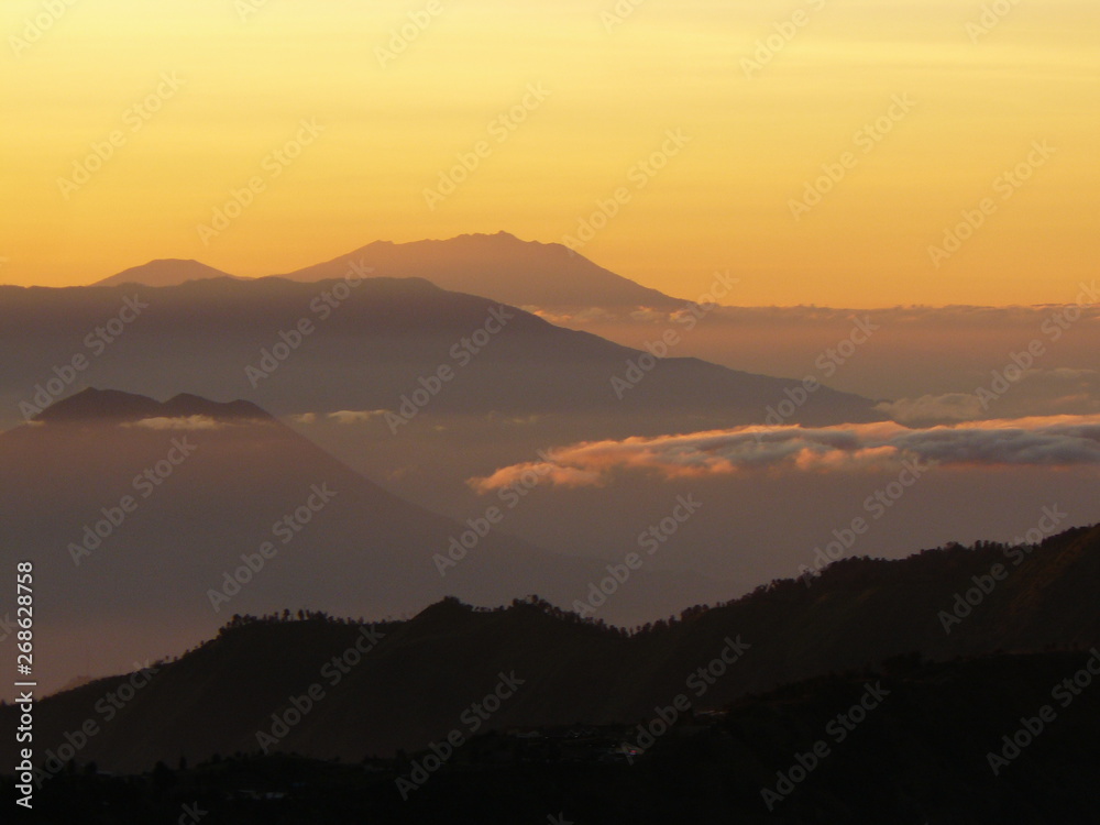 Landscape in Bromo volcano mountain. Bromo Tengger Semeru National Park, Java island, Indonesia