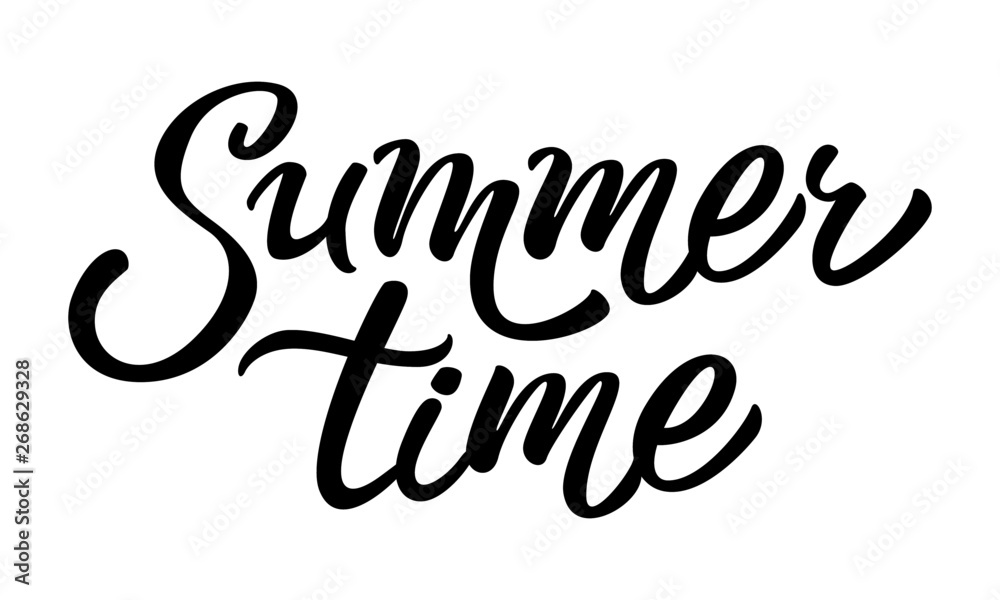 Summer time - hand lettering on a white background.