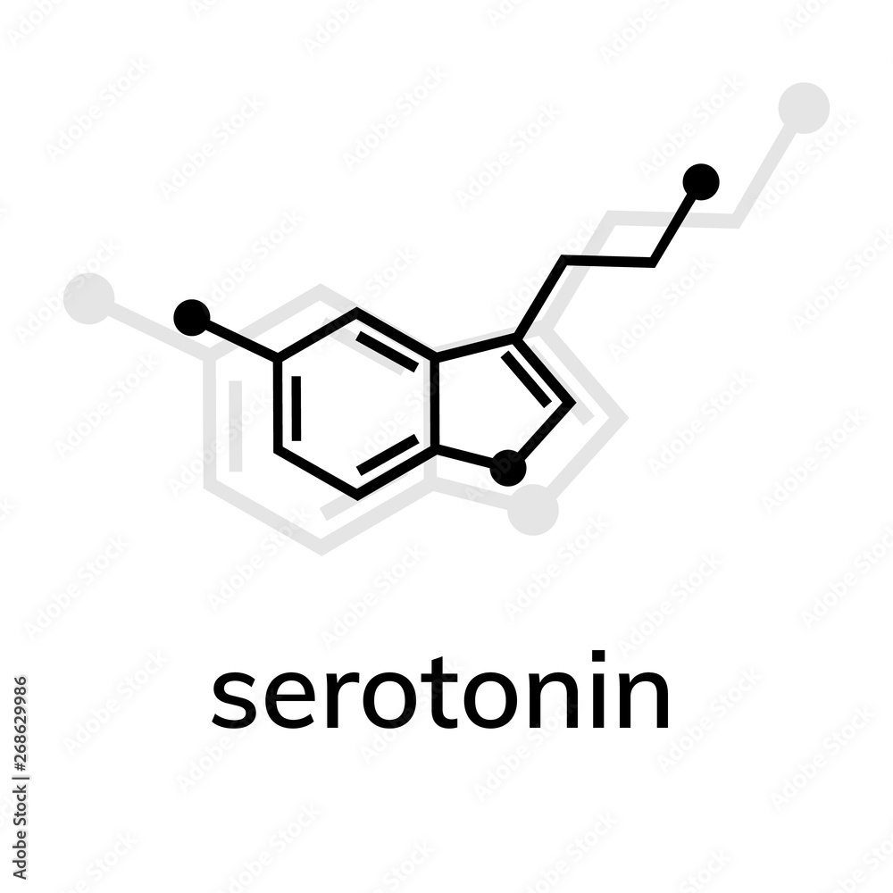 Serotonin vector icon with shadow on white background Serotonin vector icon with shadow on white background