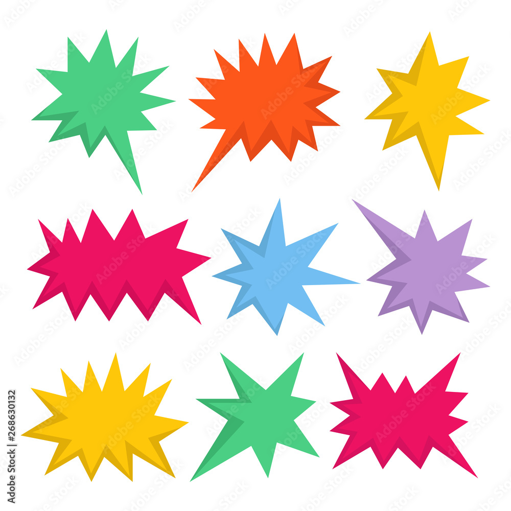 Obraz premium colorful comic speech bubbles, cartoon dialog set