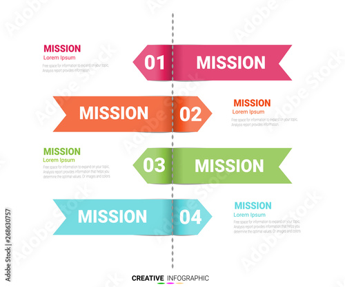 Abstract infographics number options template with steps, with 4 label © auchara