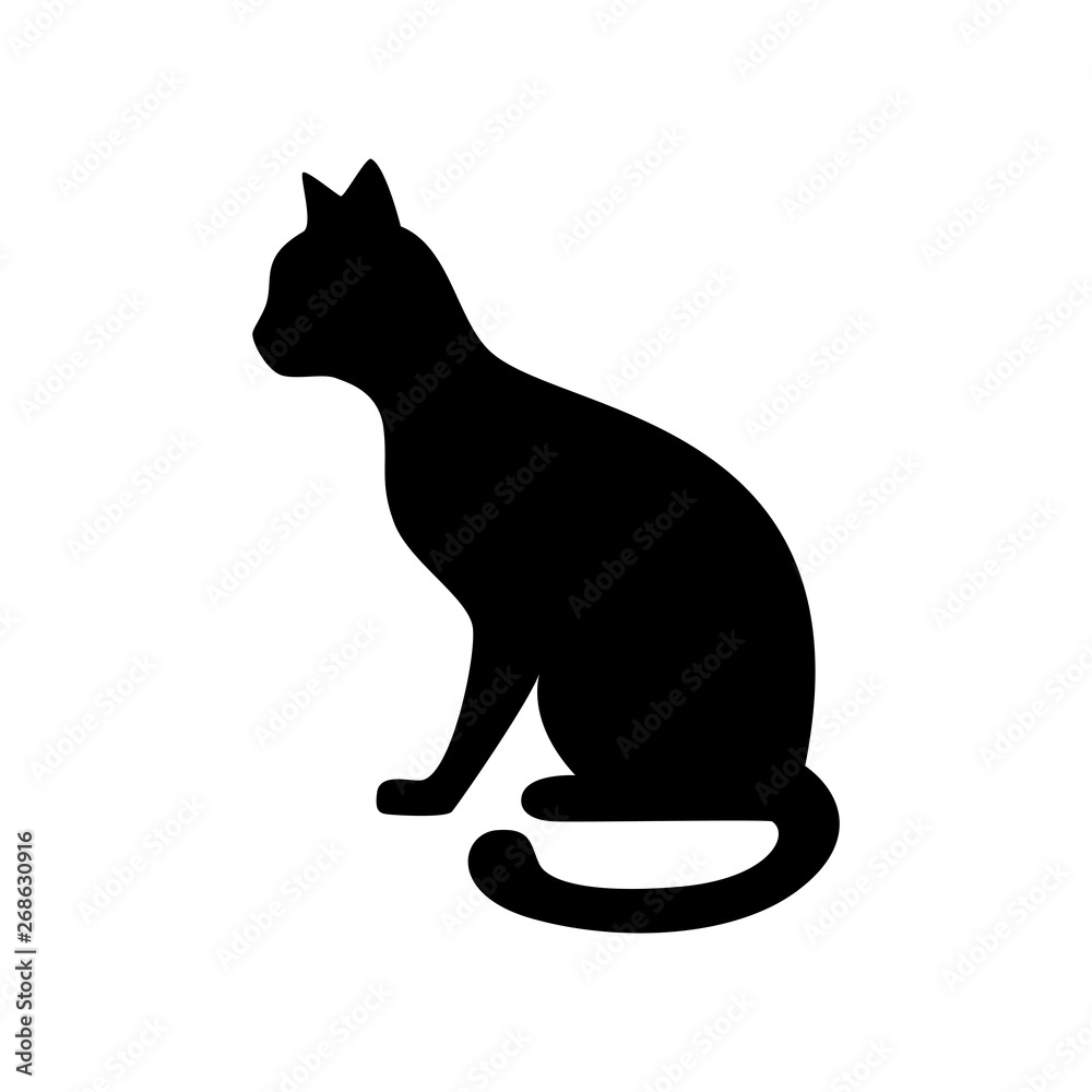 Black cat silhouette, vector illustration Black cat silhouette, vector illustration