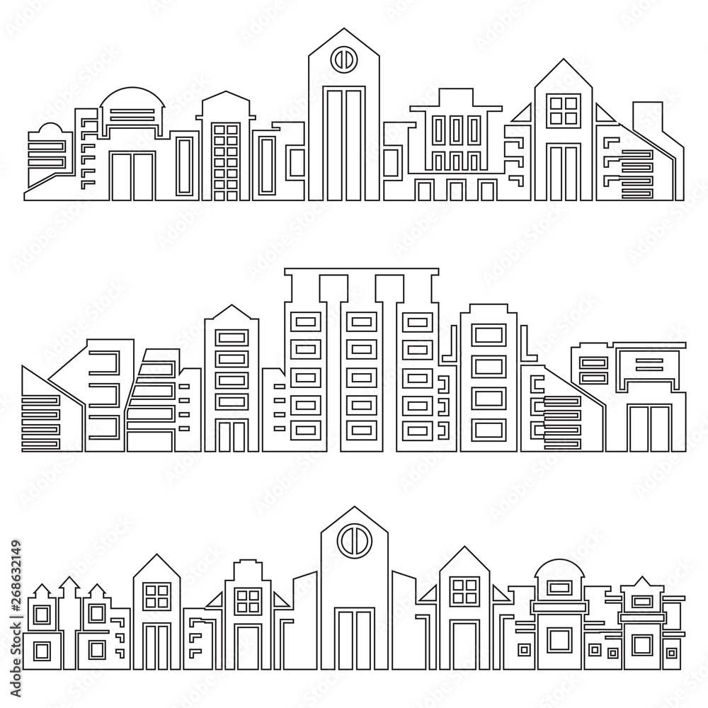 Fototapeta premium city skyscrapers skyline, outline design