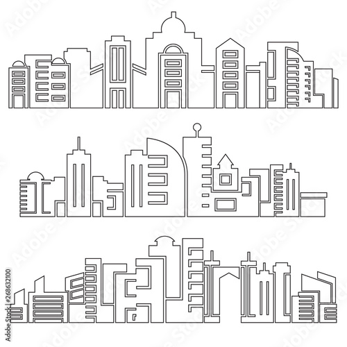 city skyscrapers skyline, outline design