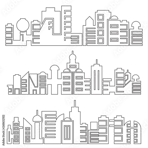 city skyscrapers skyline, outline design