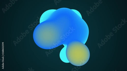 Abstract background with morphing circles in flat style on colorful backdrop. Animation of seamless loop.