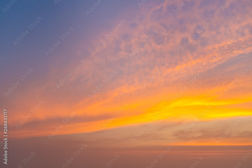 Colorful sky in twilight time background.;