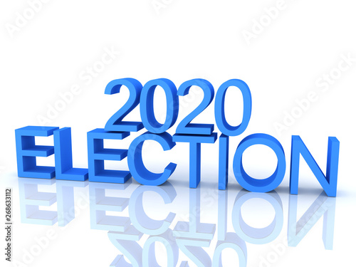 3D Rendering of text saying 2020 election