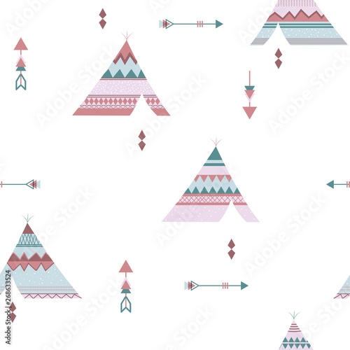 Boho Ethnic and arrow printing seamless pattern © Varee