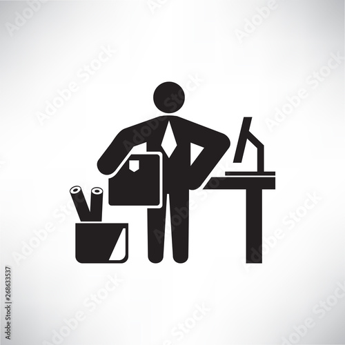 business man  resign from office career