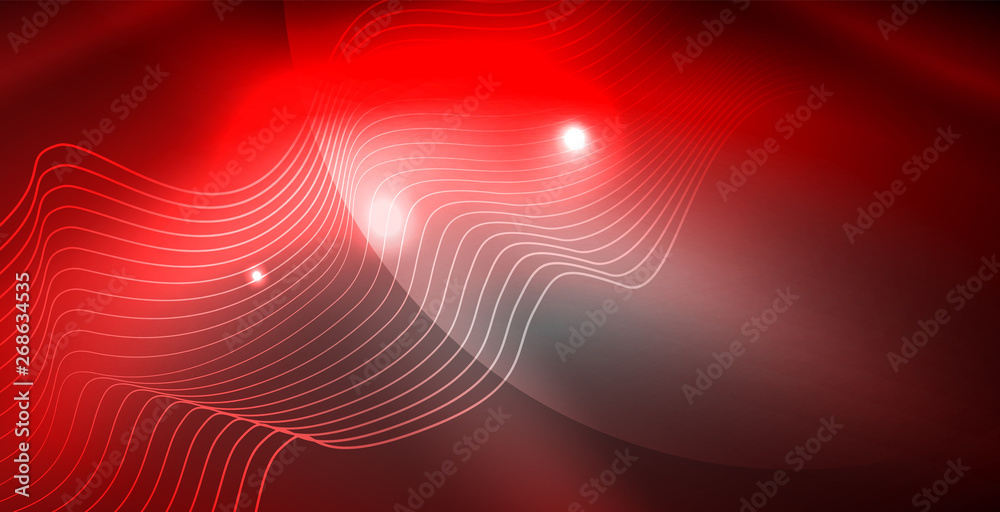 Glossy shiny glowing neon waves Glossy shiny glowing neon waves