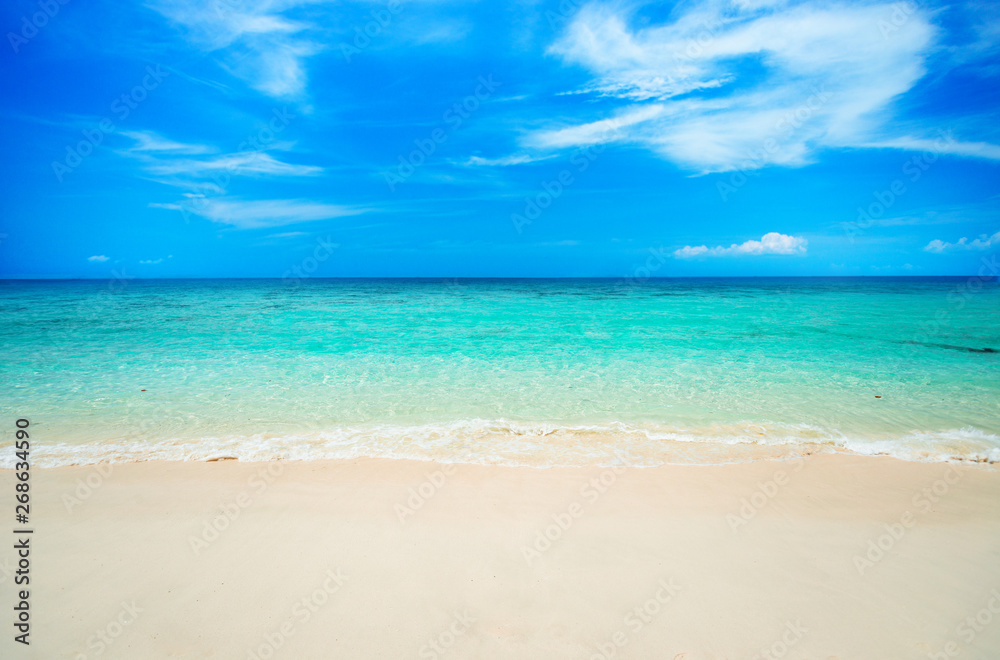 soft wave on sandy beach.