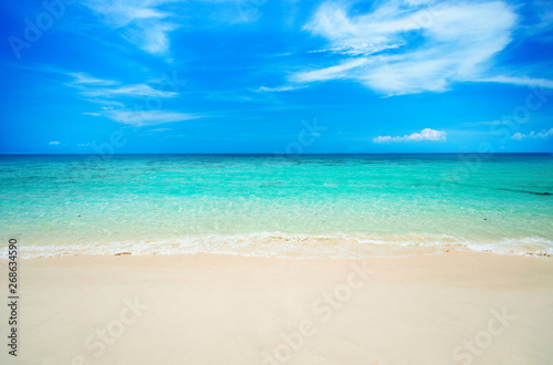 soft wave on sandy beach. © ibravery