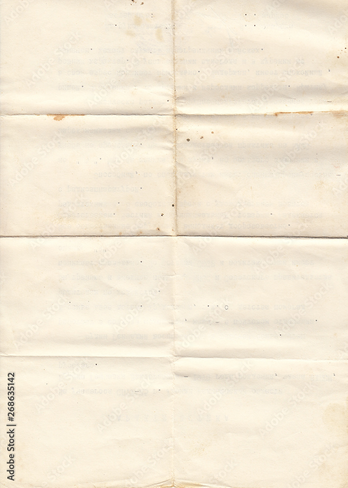 Fototapeta premium Texture old paper with traces of scuffs and stains.