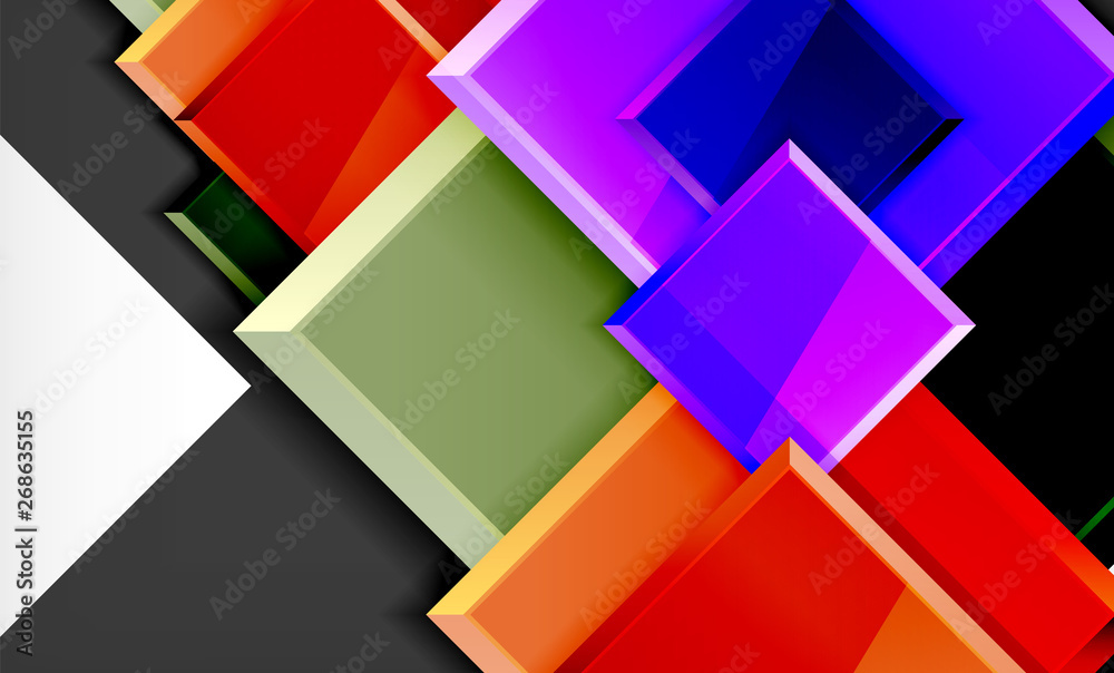 Bright colorful square shape blocks geometrical background Bright colorful square shape blocks geometrical background