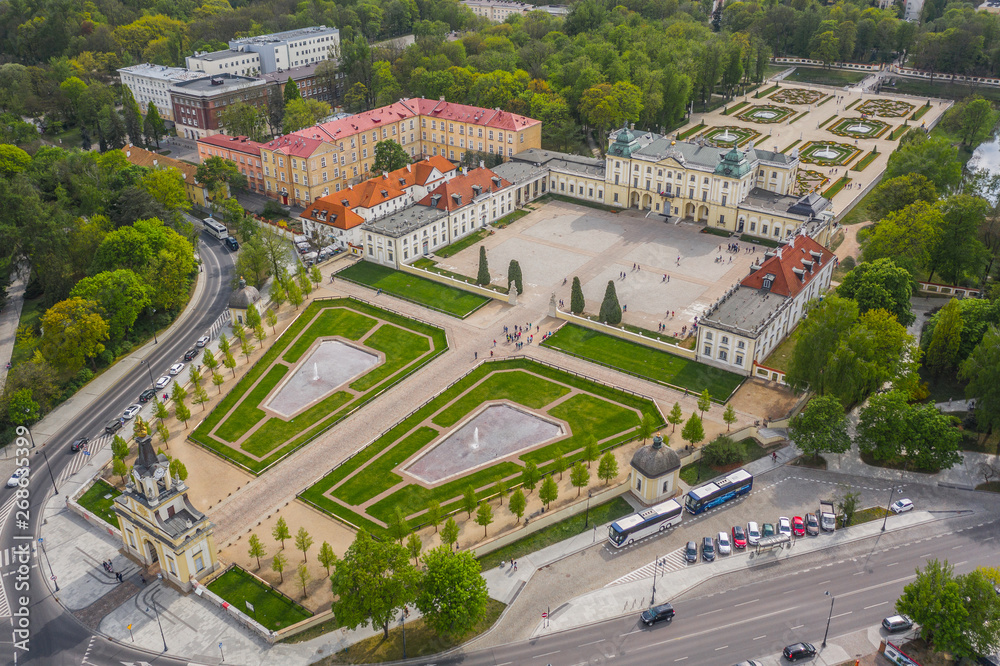 Fototapeta premium Aerial view of Branicki Palace in Bialystok