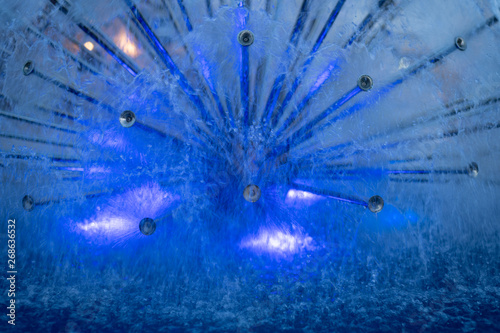 Detail of a fountain with colored lights
