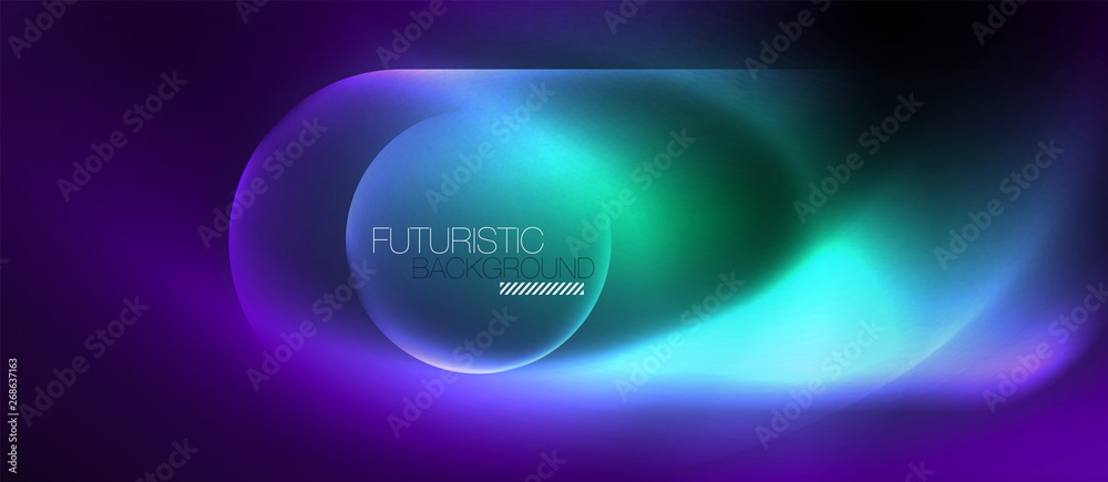 Neon glowing techno lines, hi-tech futuristic abstract background template