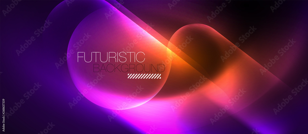 Neon glowing techno lines, hi-tech futuristic abstract background template Neon glowing techno lines, hi-tech futuristic abstract background template
