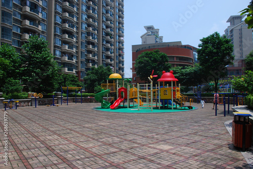 playground in the yard in china © Yulia Sanatina