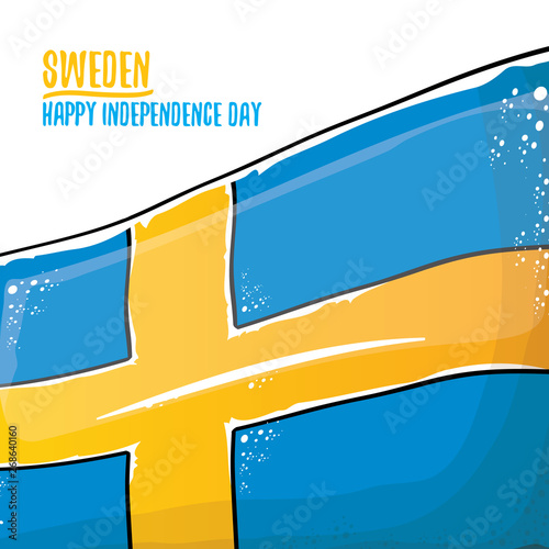 Obraz na plátně sweden indepedence day celebration banner or poster with greeting text and swedish flag